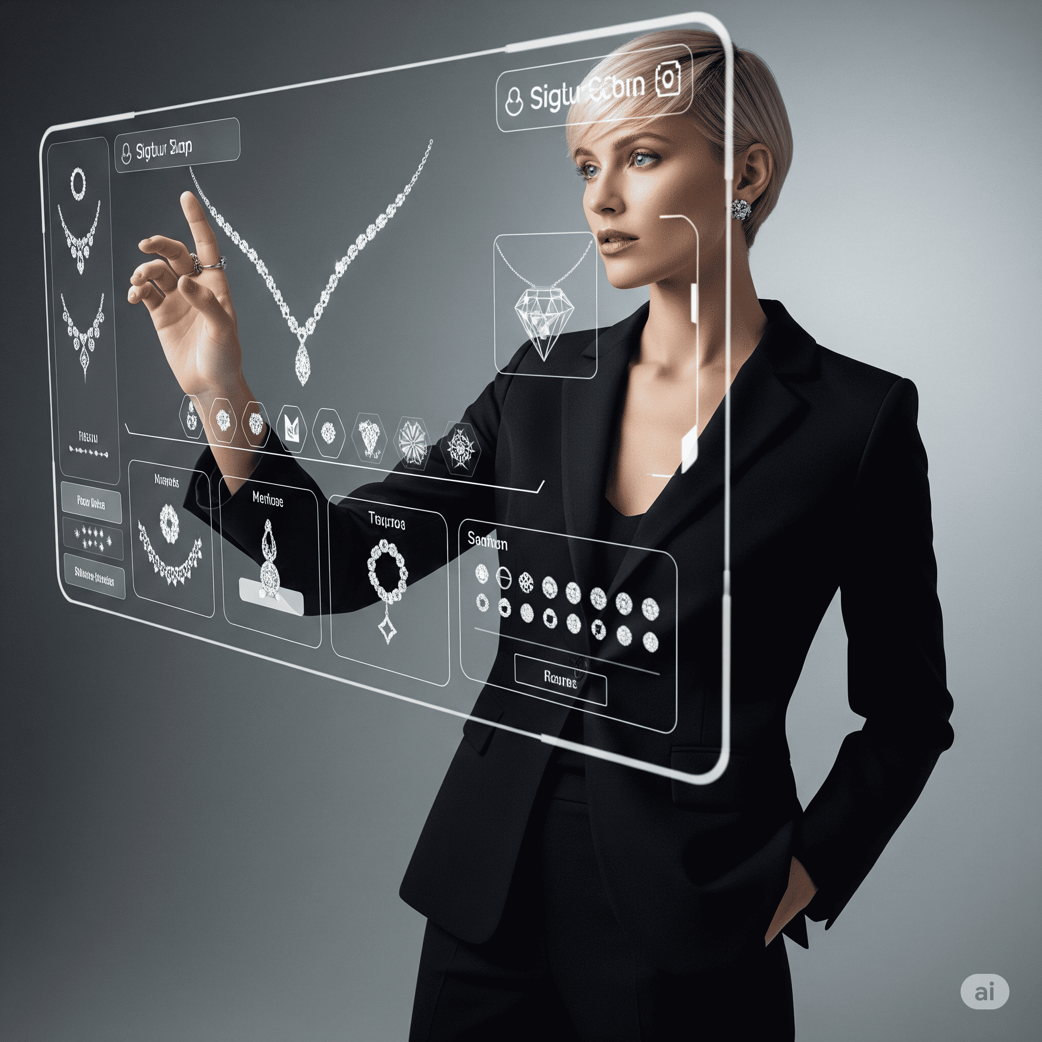 Real image of a woman wearing elegant earrings