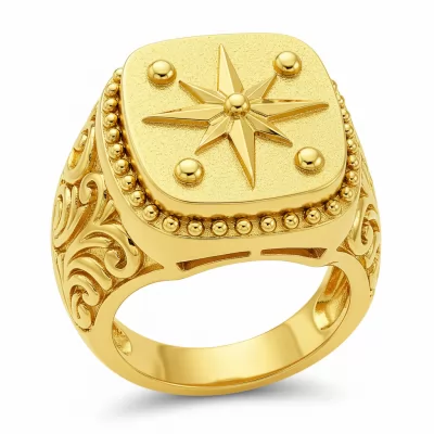 Big Head Gold Ring For Men