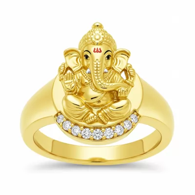 Elephant Hair Gold Ring Models Ganesh Ring