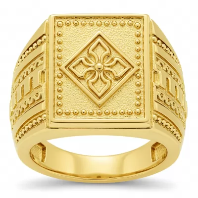 Flower Gold Ring For Men