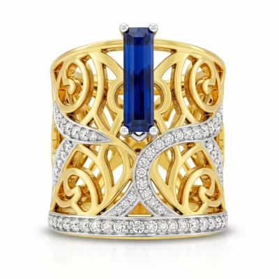 Gold Ring With Blue Stone