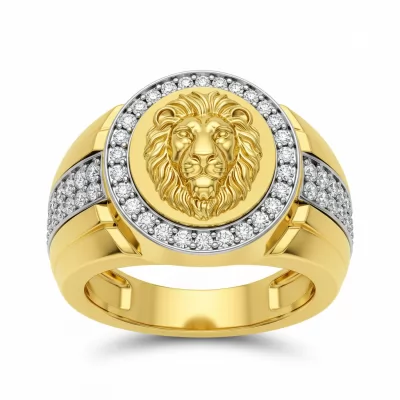 Gold Lion Ring 22 Karat