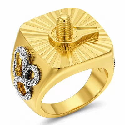 Gold Lord Shiva Rings For Men