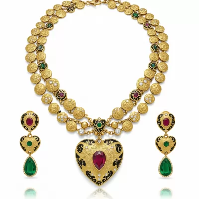 Gold Choker Necklace Set