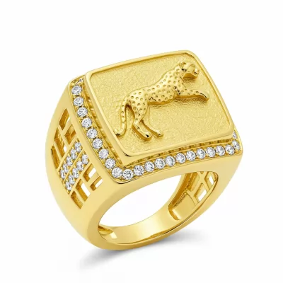 Jaguar Gold Ring Design For Men