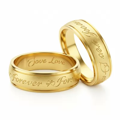 Write Name On Gold Ring Couple